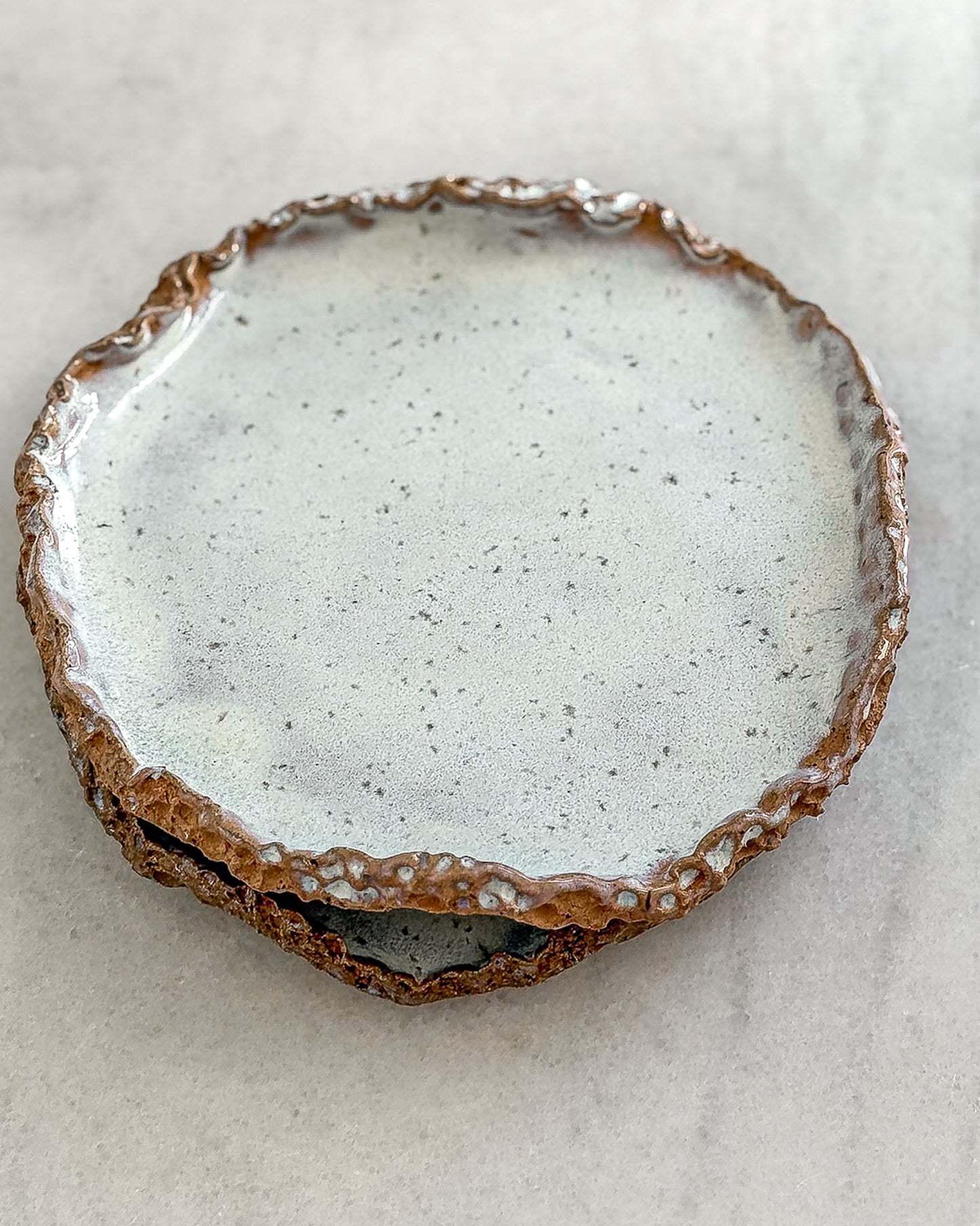 Pearl Dessert Plate — Set of 2 (Handcrafted Stoneware)