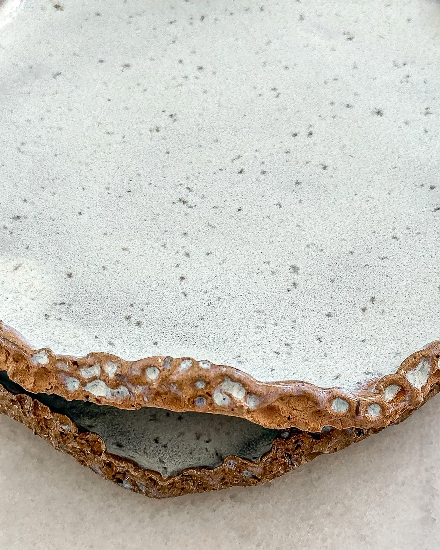 Pearl Dessert Plate — Set of 2 (Handcrafted Stoneware)