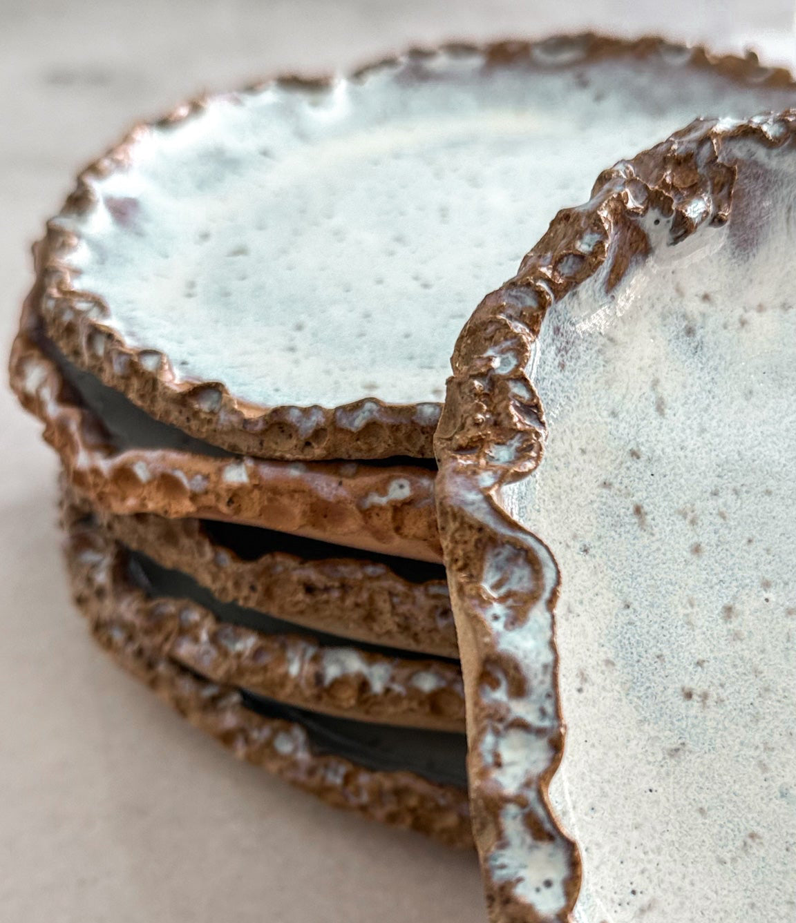 Pearl Dessert Plate — Set of 2 (Handcrafted Stoneware)