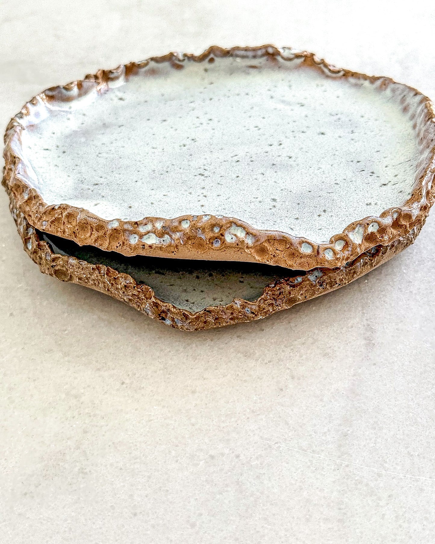 Pearl Dessert Plate — Set of 2 (Handcrafted Stoneware)