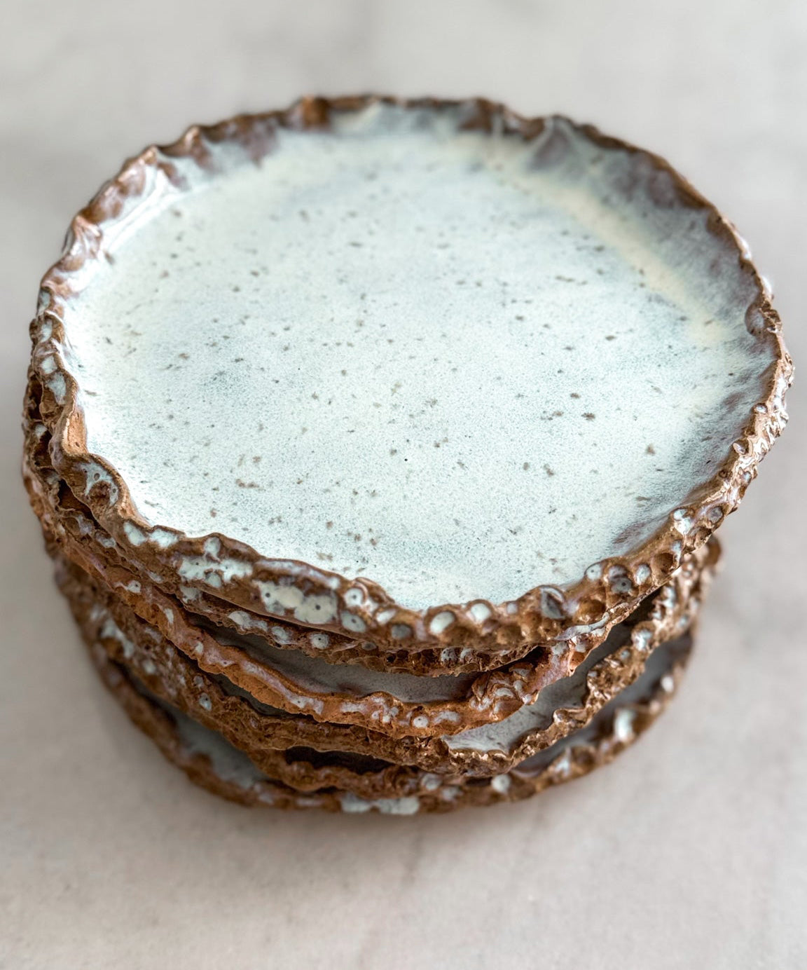 Pearl Dessert Plate — Set of 2 (Handcrafted Stoneware)