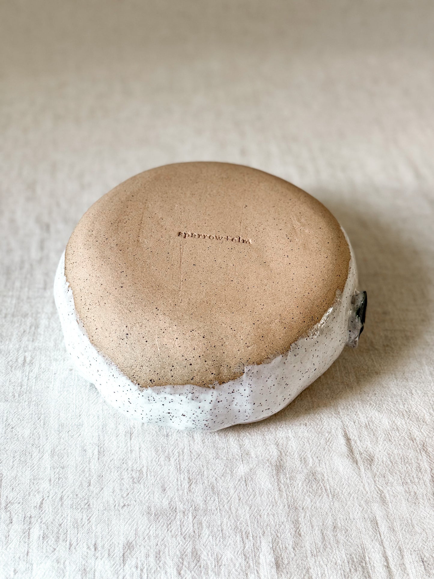 Soft Edge Paw Bowl — Snow + Iron Inlay